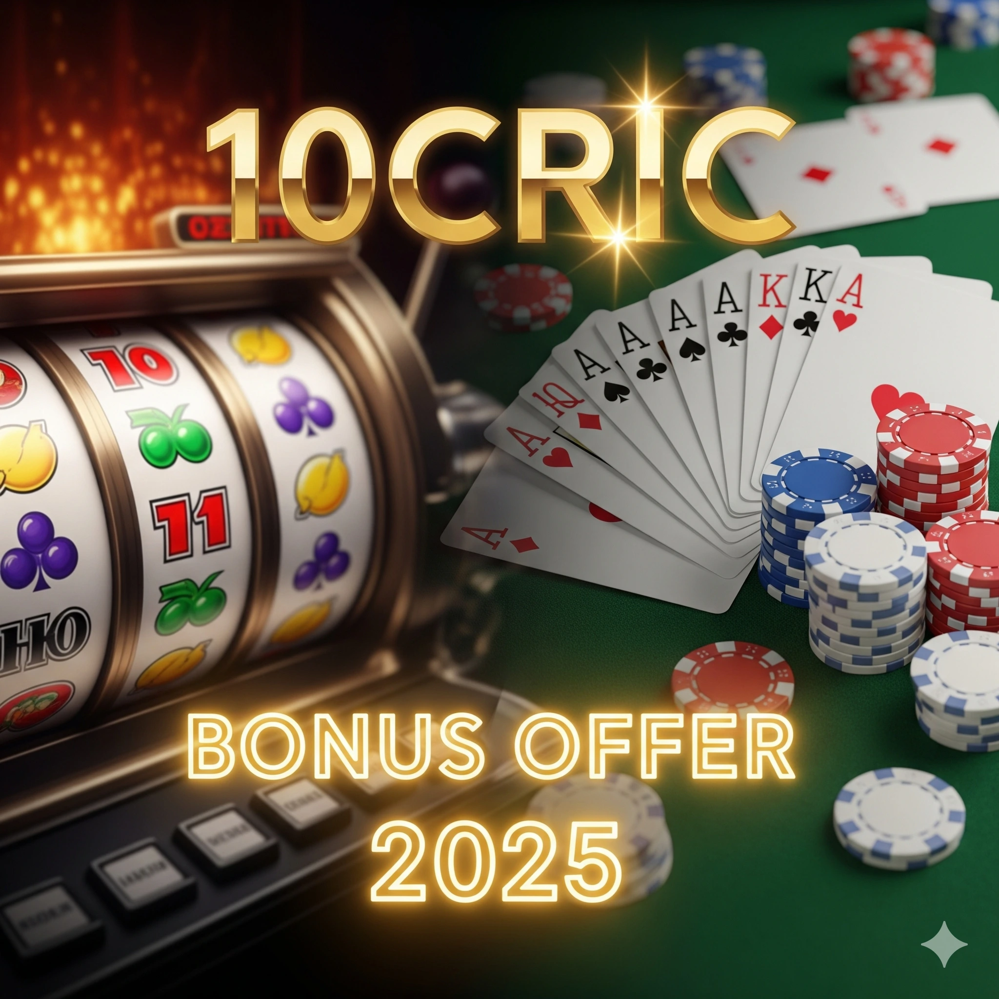 10CRIC new ID registration poster with golden-black casino design