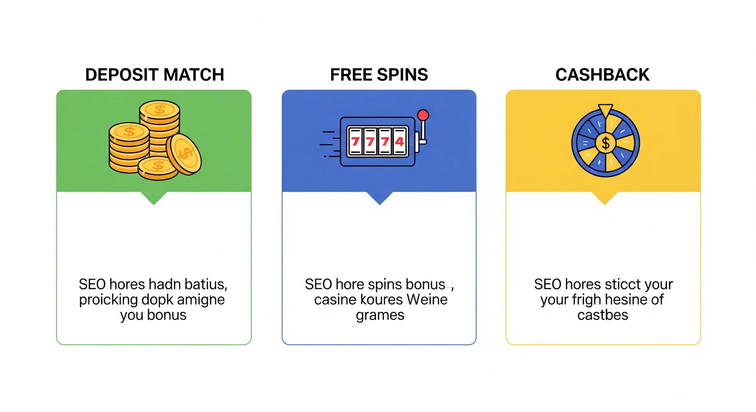 Comparison of deposit match, free spins, and cashback bonuses on 10CRIC